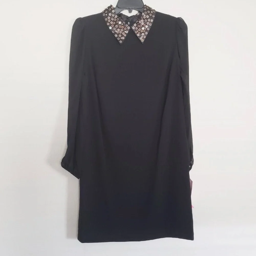 Betsey Johnson Cocktail Dress With Embellished Collar - Picture 10 of 14